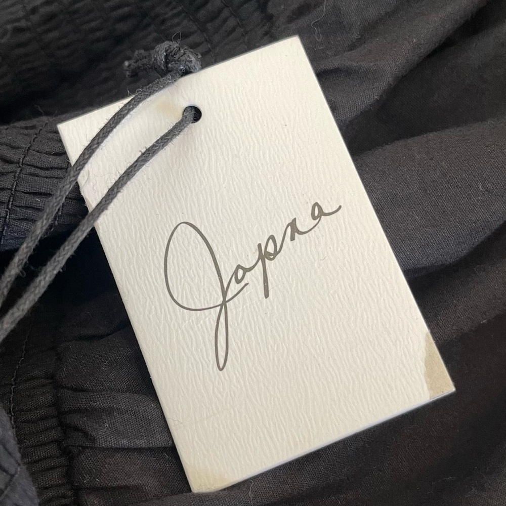 ❤️ NWT! Japna Smocked Corset Bodice Black Midi Dress - Picture 8 of 10